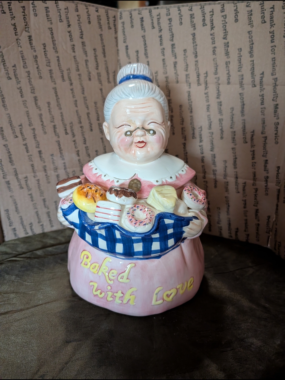 Baked With Love Ceramic Cookie Jar - Pink
